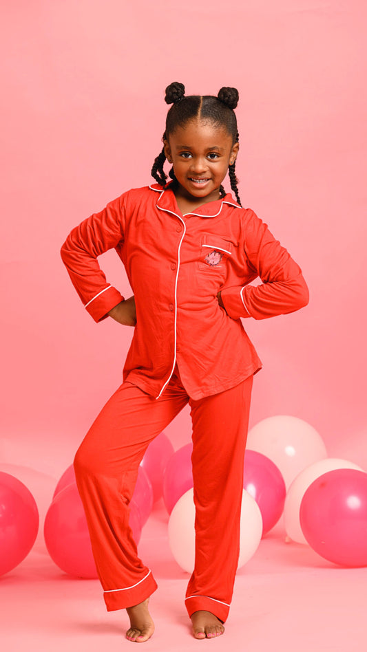 Red Kids Unisex Pajamas -